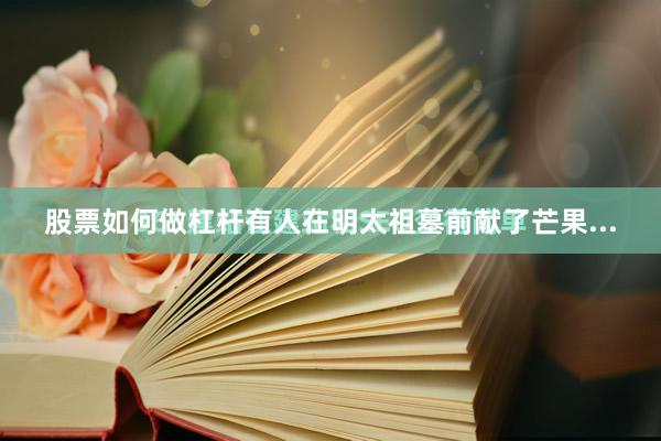 股票如何做杠杆有人在明太祖墓前献了芒果...